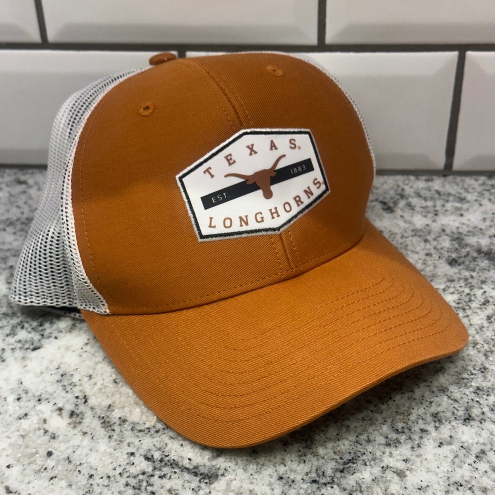 47 Brand Mens OSFA Trucker Hat Burnt Orange Texas Longhorns Snapback Mesh Cap